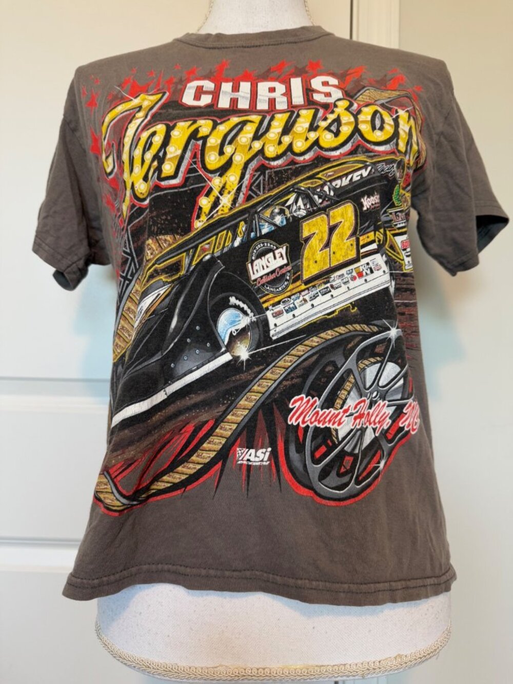 Chris Ferguson Racing Graphic Tee Gildan Ultra Size M Cotton Wrap Around #22